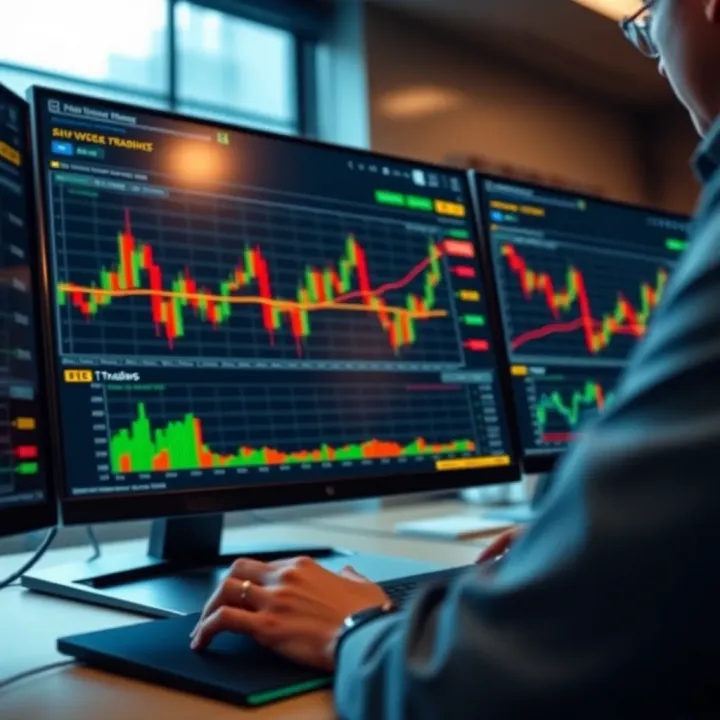 Trading platform interface displaying charts and order execution tools