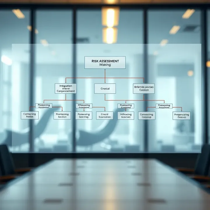 Flowchart showing integration of risk assessment into corporate decision-making and daily operations