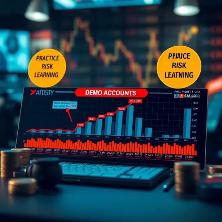 Effective Investment Strategies with Demo Accounts Graphical representation of investment strategies highlighting risk-free practice and learning