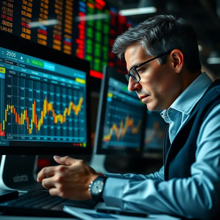 Investor analyzing market trends using economic calendar data for informed decisions