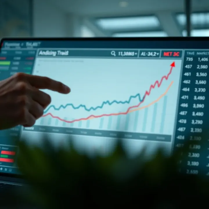 Graph showing market trends and data analysis for business strategy