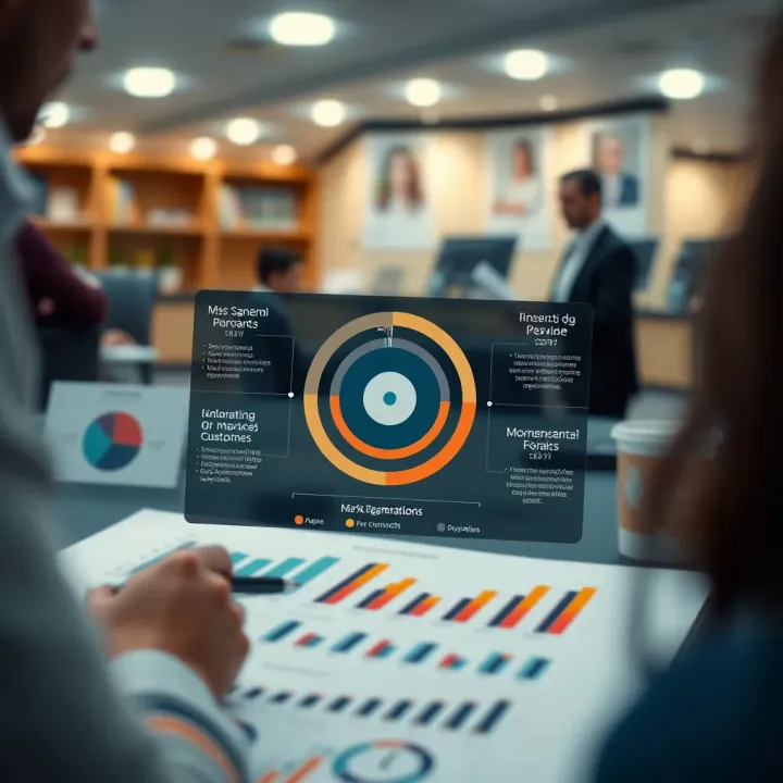 Graphical representation of market segmentation highlighting target customer groups