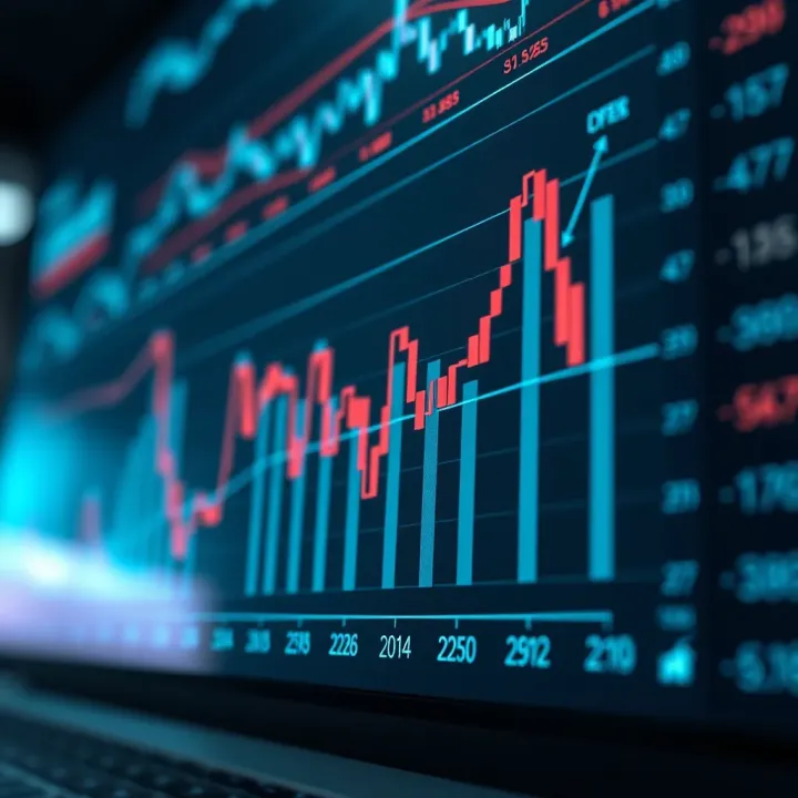 Graph showing market trends and data analysis