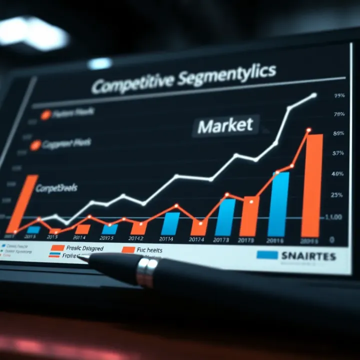 Graph showing competitive analysis with market segments and competitor positioning