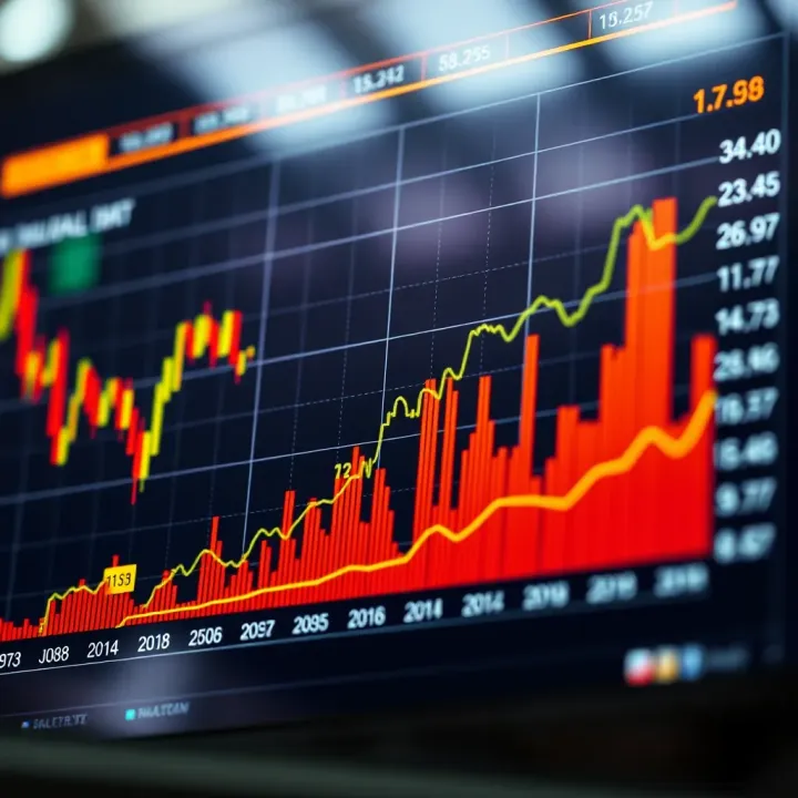 Graph depicting market reactions to economic data releases with trend analysis