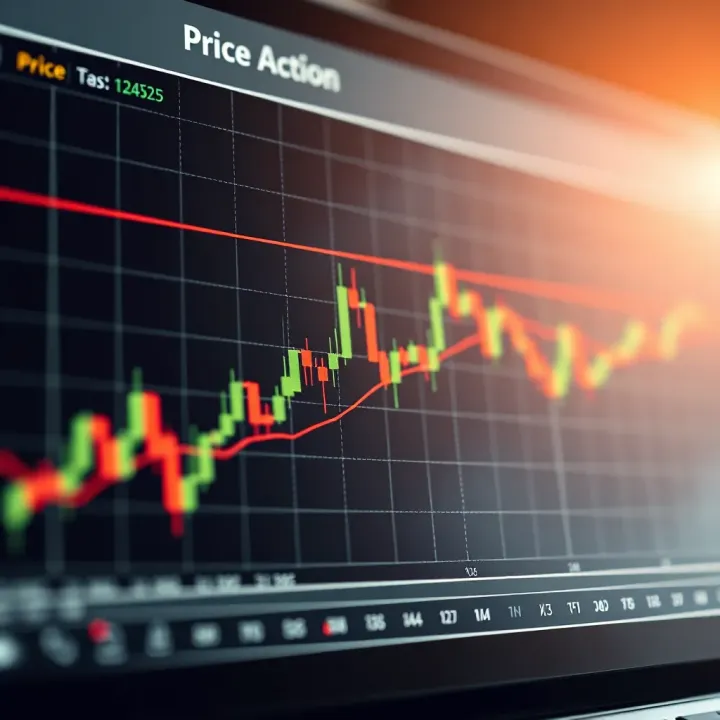 Graph illustrating common price action chart patterns and their implications for market decisions