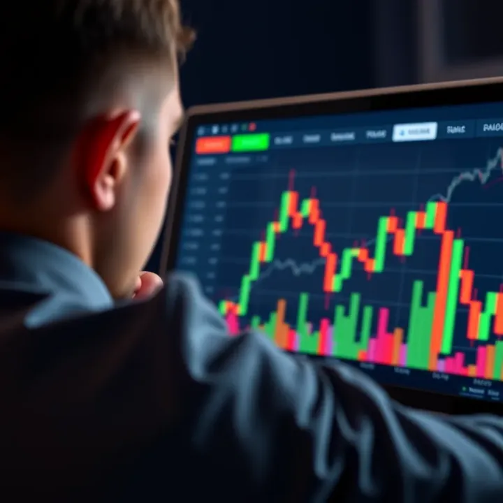 Visual representation of risk management and strategy selection in binary options trading