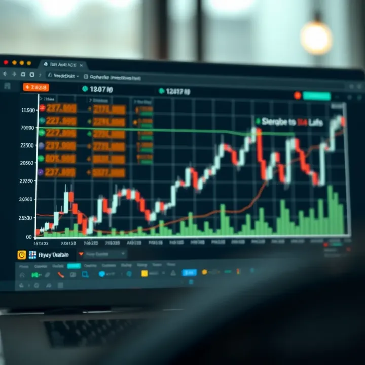 Graph showing risk mitigation techniques and balanced investment portfolio in binary options market