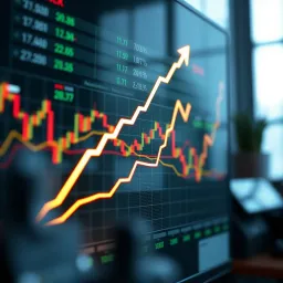 Graph showing upward trend representing success in binary options trading