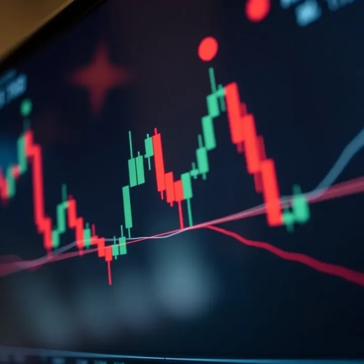 Chart showing candlestick patterns highlighting price action movements