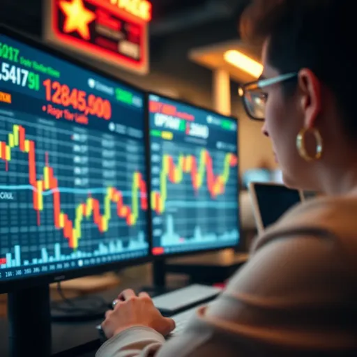 Illustration showing deceptive online trading platform interface warning about binary options fraud