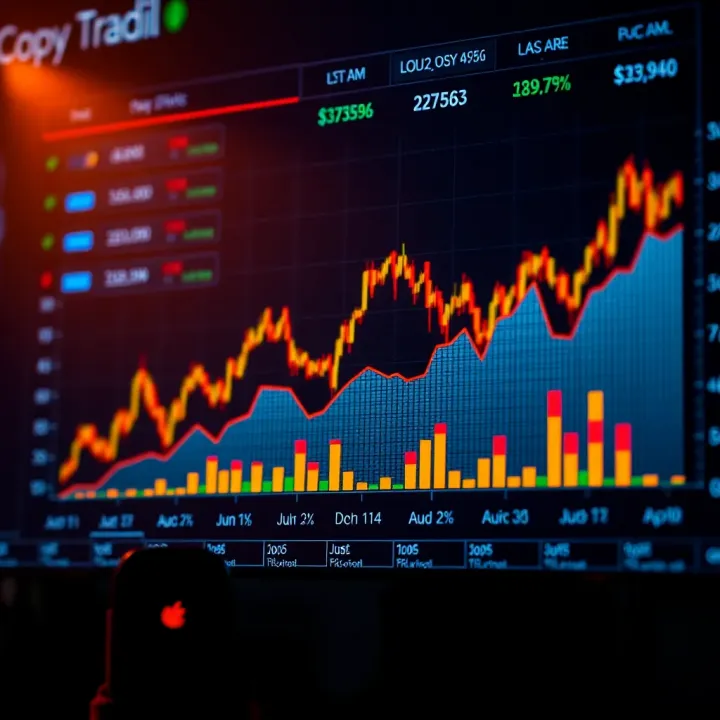 Graph showing investment growth and portfolio diversification in copy trading