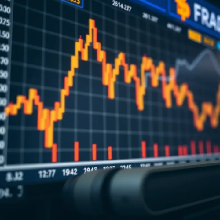 Graph illustrating currency exchange rate fluctuations in the Forex market