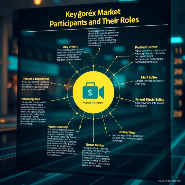 Key Forex Market Participants and Their Roles Diagram showing key participants and their roles in the Forex trading ecosystem