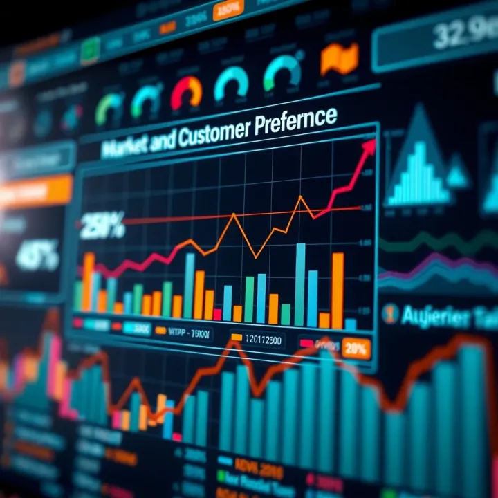 Graph showing market trends and customer preferences