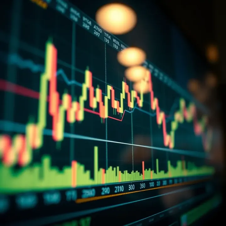 Graph showing price fluctuations in binary options trading
