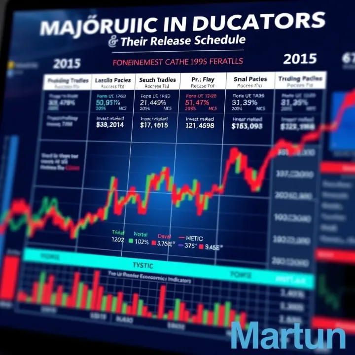 Graphical illustration of major economic indicators with release timelines and investor insights